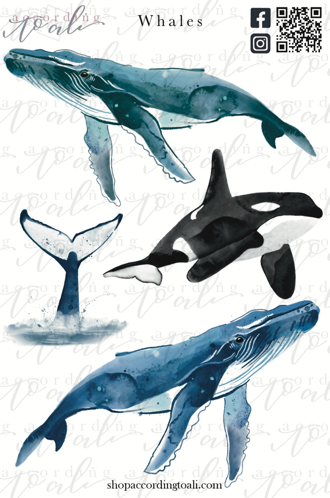 Whales Sticker Sheet